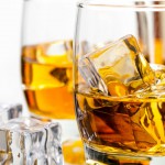 whiskey on the rocks, vibrant colors
